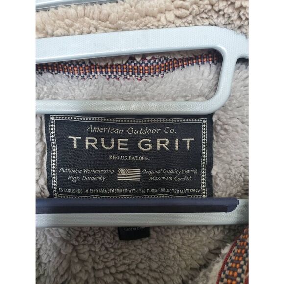 True Grit Made in USA Men's Quarter Zip Teddy Sherpa Pullover Light Grey Outdoor - Picture 3 of 11